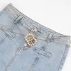 B￤lten Kvinnor Justerbar midjeband med faux Pearl Decor Belt All-Match kappkl￤nning Damer Thin Harajuku Formell midjeband