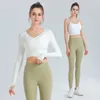 Active Sets 2022 Sports Yoga Suit Sexy Tight-fitting Long-sleeved Trousers Bra Underwear Three-piece Set Elastic Leggings Women Gym