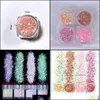 Nail Glitter 4Pcs/Lot Laser Art Holographic Flakes Powder Set Manicure Chrome Pigment Diy For Nails Gel Polishnail Drop Delivery Hea Dho7E