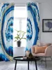 Gordijn retro agaat textuur blauw raam in de keukengordijnen voor woonkamer slaapkamer luxe woondecoratie