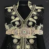 Cinturones Joyería de boda marroquí Diseño floral hueco redondo Finamente cuidado de las manos Cadena de cuerpo de cristal para mujer Cinturón de metal Regalo nupcial