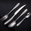 4pcs/set utlery set 304ステンレス鋼の食器ナイフフォークスプーンキッチンディナーウェアステーキナイフフルーツケーキフォークティースプーンbh8140 tqq