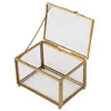 Prezent Organizator biżuterii Organizator stołowy zawiera szklane przezroczyste pierścień pudełko geometryczne geometryczne