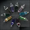 Charms Colorf Glass Crystal Piller Hexagon Prism Formhängen för smycken tillverkar örhängen halsband jiaminstore drop leverans findi dhgpk