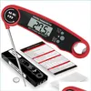 Thermometers Voedsel thermometer met achtergrondverlichting digitaal direct gelezen vlees voor keuken koken BBQ Milk Coffee en Oil frituren druppel DHGPV