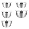 Bowls LUDA Stainless Steel Mixing Bowl (Set Of 5) Fruit Salad Storage Set Kitchen