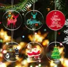 3inch透明なクリアサークルクリスマスハングタグDIYブランクラウンドアクリルクリスマスツリー飾りペンダントSN4767