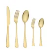 Gold Silver Stainless Steel Flatware Set Food Grade Silverware Cotary Set redskap Inkludera knivgaffel Tesked 0106