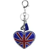 Creative British and American Flag Pattern Key Rings with Filled Rhinestone Fashion Bag Pendant Ladies Luggage Car Accessories tt1216