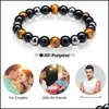 Beaded 8Mm 10Mm Handmade Personality Charm Men Strands Jewelry Natural Stone Bead Wood Beads Bracelets For Women Drop Delivery Otocl