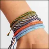 Charm Armbänder Handgemachte Knoten Seil Armband Mti Farbe Bohemian Tibetisch Gewebt Glück Geflochten Für Frauen Männer Schmuck Drop Lieferung Otehy