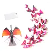 Pegatinas de pared 12 unids/set PVC 3D mariposa decoración lindas mariposas arte calcomanías decoración del hogar habitación refrigerador