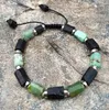 Link Armbanden Natuurlijke zwarte toermalijn Stone Green Jades kralen verstelbare armband M0103