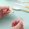 Dinnerware Sets 4pcs/set Travel Cutlery Portable Box Knife Fork Spoon Student Kitchen Flatware Dining Table