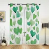 Rideau St Patrick'S Day vert amour aquarelle fenêtre dans la cuisine rideaux pour salon chambre luxe décor à la maison