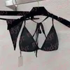 Costume da bagno sexy perizoma bikini da donna reggiseno imbottito costumi da bagno costume da bagno con fasciatura a lettera con diamanti