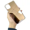 Dört köşe hava yastığı paramparça akrilik ayna 14pro cep telefonu kasası iPhone12 Telefon Kapağı 11 Koruyucu Kılıf TPU için geçerlidir