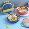 Utensílios de jantar para crianças lanche para crianças portátil 304 aço inoxidável à prova de vazamento Bento Baby Child ao ar livre Camping Picnic Container