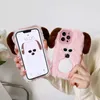 Leuke Cartoon Zonnebril Hond Pluche Telefoonhoesjes voor iPhone 14 13 Pro Max