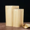 11 tailles Brown Kraft Paper Stand-Up Bags Heat Sealable Refermable Zip Pouch Inner Foil Food Storage Packaging Bag With Tear Notc