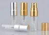 wholesale Wholesale Travel Refillable Glass Perfume Bottle With UV Sprayer Cosmetic Pump Spray Atomizer Silver Black Gold Cap 3ML