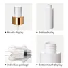 Witte plastic spuitfles gouden ring spray top hervulbare draagbare cosmetische verpakking flacons container