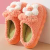 Slippers Furry Winter House For Women Thick Sole Shoes Mix-Color Flower Woman Bedroom Warm Plush Indoor Female