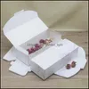 Storage Boxes Bins Rectagnle Gift Packaging Box Marble Pattern Present Accessory Packing Container White Kraft Wedding Party Tea L Dhxfz