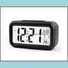 Bureau Table Horloges Plastique Mute Réveil LCD Smart Température Mignon P Osensible Chevet Numérique Sn Veilleuse Calendrier Rra13028 Ottcb