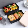 Dijkartikelen Sets Fashion Cover Lunch Box met lepel dubbele laag draagbare magnetron bento gezonde plastic Japanse stijl container