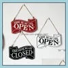 Novelty Items Wooden Open Closed Sign Coffee Shops Wood Hanging Double Sided Vintage Business Signs For Shop Door Window Rra12881 Dr Otxq0