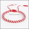 Braccialetti con ciondoli Nodi fatti a mano Bracciale in corda Mti Colore Boemia tibetana intrecciata Fortunato intrecciato per donna Uomo Gioielli Consegna di goccia Otehy