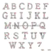 Ferramentas de noções de costura 26 letras inglesas strôs de pérolas para roupas az alfabets colorf pérolas apliques costura o nome diy gota d dhrsg