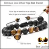 Bracelets de lave volcanique pour hommes perlés Perles de pierre naturelle réglables Onyx mat Turquoises Bracelet tressé Bracelets Guérison Nce Yoga D Otskg