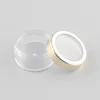 Empty 10 grams transparent glitter powder nail polish jar with rose gold silver black window top cap lid 10ml container