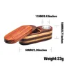 Smoking Pipes Herb Bong Zl0336Epacket With Tobacco Storage Case Metal Bowl Filter Rotatable Lid 2 Layer 2.36 Inch Foldable Wood Crea Dhb7N
