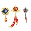 Broches Game Genshin Impact Cosplay God Eye Eye Fire Luminous Water Badge Jóias para Amigos e Fãs Acessórios para Presentes