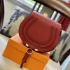 Bolsas de grife marcie mini bolsa de sela para mulheres cor sólida vermelho marrom retrô bom presente couro elegante bolsa de ombro prática durável E23