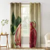 Curtain Valentine'S Day Flower Rose Pink Shabby Background Curtains Drapes For Living Room Bedroom Kitchen Office Blinds Window