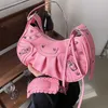 Borsa a tracolla da donna di marca di lusso con pacchetto di carte Borse ascellari a tracolla con design a specchio a cuore e rivetto Bolsa per donna