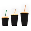 5 couleurs Drinkware Poignée Réutilisable Iced Coffee Sleeve Isolant Cup Sleeves 30 oz 20 oz 16 oz Pour boissons froides Boissons Porte-gobelets en néoprène Housse SN517