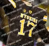 Kolej Beyzbol Erkekler NCAA Wyoming Kovboy 17 Josh Allen College Futbol Formaları Stitcehd Kahverengi Beyaz Boyut S-3XL