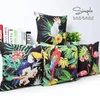 Almohada Flamingo Birds Parrot Cover Hojas tropicales Animal Pattern Green Decorativo Throw Case Beautiful Covers