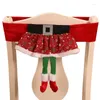 Chair Covers Christmas Cover Band Santa Claus Elf Skirt Decorations Dining Back Decor For Kitchen