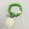 9 Styles Beaded Bracelet Keychain Pendant Party Favor Sports Ball Soccer Baseball Basketball Wooden Bead Bracelet ss1216