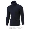 Men's T Shirts Solid Color Long Sleeve Knitted Sweater All-matched Turtleneck Twist Men Pullover For Daily