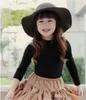 Kindermuts herfst winter warme kinderen jongens meisjes vintage brede rand pet zachte wol vilt bowknot bowler floppy kinderen zon hoed strand hoed to501