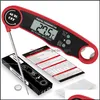 Thermometers Voedsel thermometer met achtergrondverlichting digitaal direct gelezen vlees voor keuken koken BBQ Milk Coffee en Oil frituren druppel DHGPV