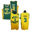 Aangepaste Throwback Chris Paul #3 High School Basketball Jersey West Forsyth 61 Path Geel Groen Genaaid Maat S-4XL 5XL 6XL