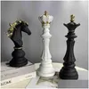 Objets Décoratifs Figurines Vilead Pièces D'échecs Pour Intérieur The Queens Gambit Décor Bureau Salon Décoration De La Maison Moderne Ch Dhkc4